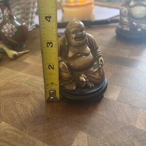 Buddha Figurine on Wooden Base - Go